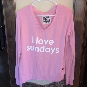 PEACE LOVE WORLD COMFY SWEATER